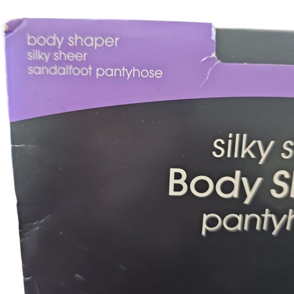 Vintage George Body Shaper Pantyhose M Tall Black Sheer Control Top Nwt Y2k — image 3 of 8